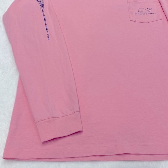 Vineyard Vines 100% Cotton Baby Pink with Logos Long Cool Shirt Women's Small !! - Picture 7 of 11
